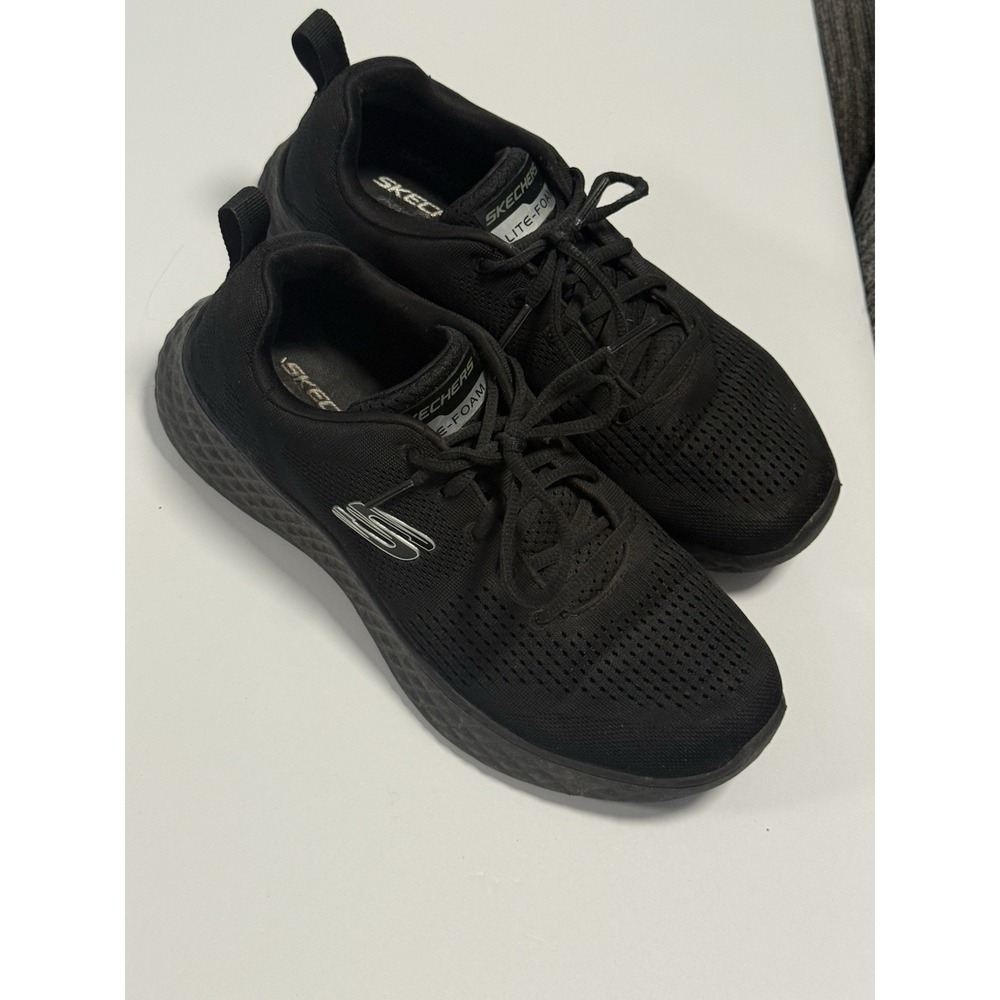 Skechers Lite Foam 16898-BBK Mens 8 Trainers Black Textile Sneakers